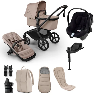 Bugaboo Fox 5 Renew, Cybex Aton B2 + Accessories- Desert Taupe Melange