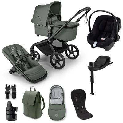 Bugaboo Fox 5 Renew, Cybex Aton B2 + Accessories- Forest Green