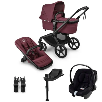 Bugaboo Fox 5 Renew + Cybex Aton B2 Travel System - Dark Cherry