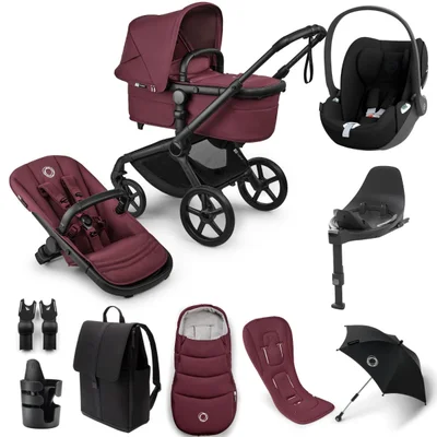 Bugaboo Fox 5 Renew, Cybex Cloud T + Accessories- Dark Cherry