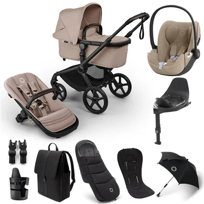 Bugaboo Fox 5 Renew, Cybex Cloud T + Accessories- Desert Taupe Melange