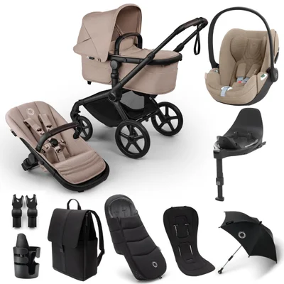 Bugaboo Fox 5 Renew, Cybex Cloud T + Accessories- Desert Taupe Melange
