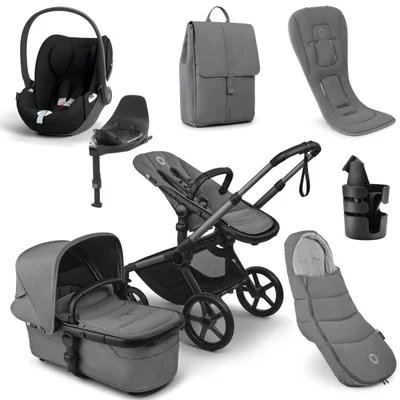 Bugaboo Fox 5 Renew, Cybex Cloud T + Accessories- Moon Grey