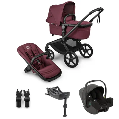 Bugaboo Fox 5 Renew + Joie i-Snug 2 Travel System- Dark Cherry