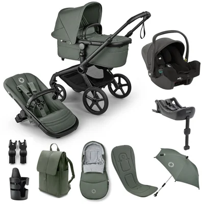 Bugaboo Fox 5 Renew + Joie i-Snug 2 Travel System- Forest Green
