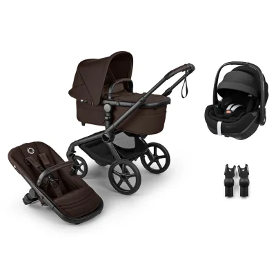 Bugaboo Fox 5 Renew + Pebble Pro 2 Travel System - Fern Green - Cocoa Brown / No Base