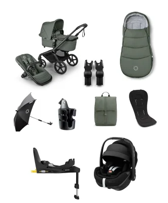 Bugaboo Fox 5 Renew Pushchair Bundle With Pebble 360 Pro Car Seat & Base (9 Pieces) – Forest Green