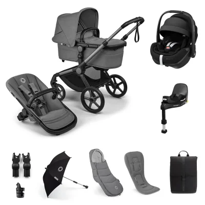 Bugaboo Fox 5 Renew Ultimate + Pebble Pro 2 Travel System - No Base / Moon Grey