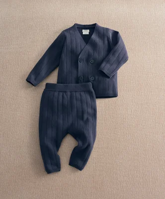Cable Knit Wrap Cardigan & Trouser Set - 3-6 Months - 3-6 Months