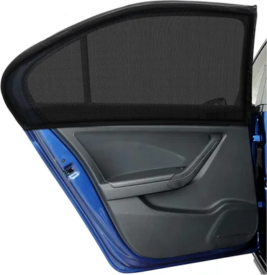 Car Side Window Sun Shade 2Pack, Sun Shade Blocking Mosquito Net, Protection for Kids/Baby/Adults/Pets - L-Rear Side