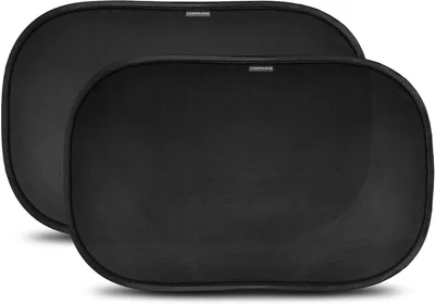 Car Window Shades for Baby with Certified UV Protection - Optimal Darkness with Suction Cups in Universal Size 51 x 31 cm - Black Design - Pack of 2