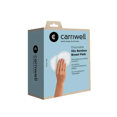 Carriwell Disposable 50x Bamboo Breast Pads - White