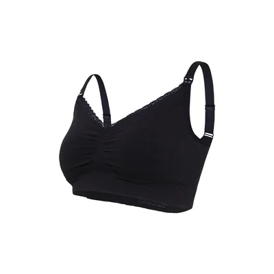 Carriwell Seamless Organic Maternity + Nursing Bra - Black