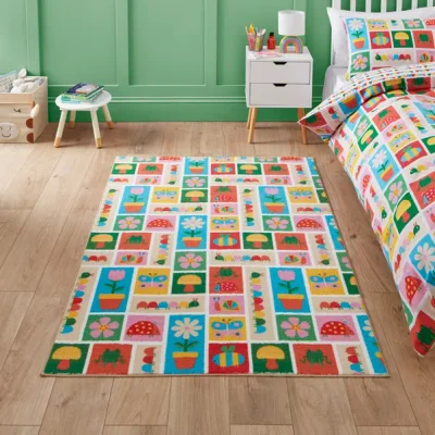 Catherine Lansfield Kids Curious Caterpillar Rug - Multicoloured