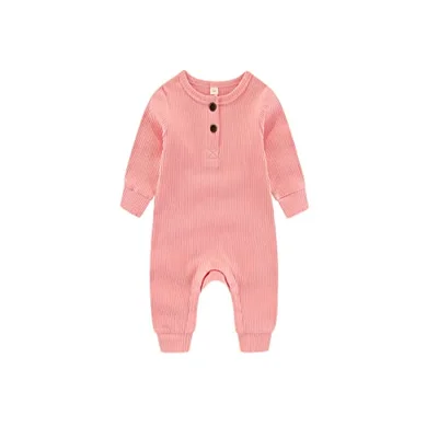Chamie Baby Romper Newborn Knitted Jumpsuit Long Sleeve Baby Boys Girls Footless One-Piece Suit 0-24 Months,3 Pcs,Blue,Green,Grey