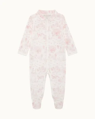 Charles Toile De Jouy Sleepsuit - Pink