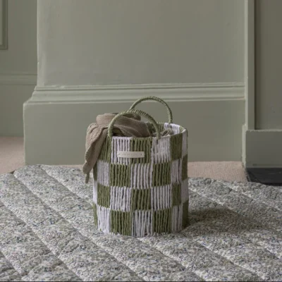 Checkerboard Storage Basket Small - Lilac