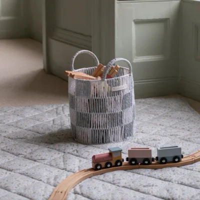 Checkerboard Storage Basket Small - Lilac