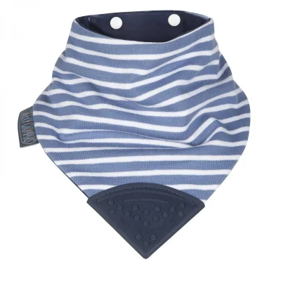 Cheeky Chompers Neckerchew Teething Dribble Bib - Preppy Stripes - Blue