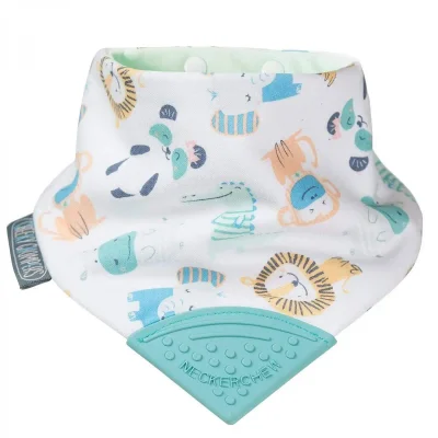 Cheeky Chompers Neckerchew Teething Dribble Bib - Multicoloured , White
