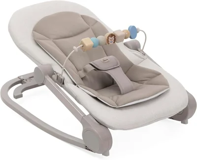 Chicco Magia Rocker and Toddler Chair, 2 Recline Positions and Rocking Modes, Development Toy Bar, Foldable Design, Machine Washable Cover, Suitable up to 18kg, Vanilla, 04087224240000