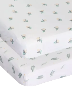 Chicco Next2Me Bamboo Crib Sheets, Pack of 2, Greenery