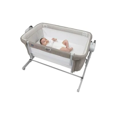 Chicco Next2Me Magic Evo Infant Cosleeping Crib, Compatible with Different Beds, Rocking Mode, Adjustable Height, Sliding Barrier, 4 wheels, Good Air Circulation, Mattress and Bag Included, 0-6 m