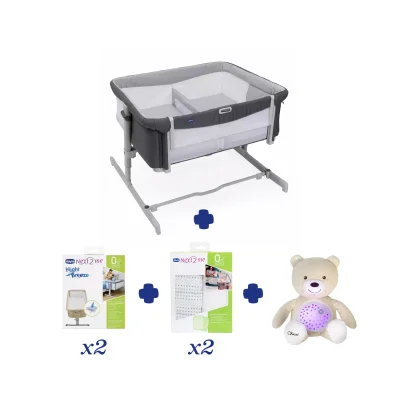 Chicco Next2Me Twin Bundle in Grey