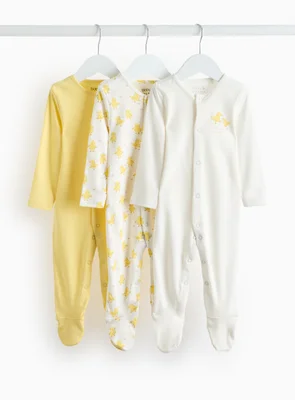 Chick Print Sleepsuit 3 Pack 12-18 months