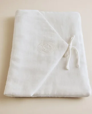 CHILDREN'S EMBROIDERED CLOTHING BAG - OYSTER WHITE