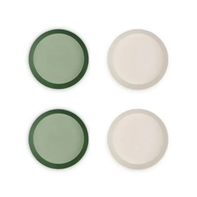 Citron ECO set of 4 Plates - Green / Cream