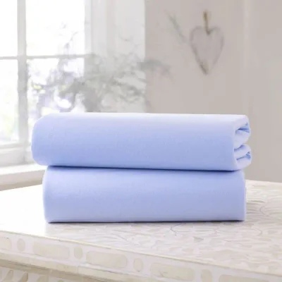 Clair De Lune 2 Pack 140 x 70cm Fitted Cotton Cot Bed Sheets - Blue