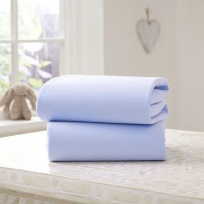 Clair De Lune 2 Pack Cotton Fitted Pram/Crib Sheets - White