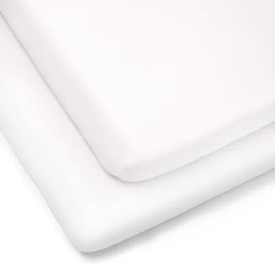 Clair de Lune 2 Pack Fitted Jersey Cotton Cot Bed Sheets 70 x 140 cm (White)