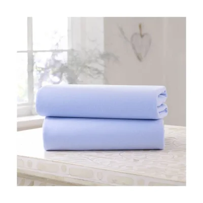 Clair de Lune 2er-Pack Jersey-Baumwolle Spannbettlaken fuer Kinderbett 70 x 140 cm (Grau)