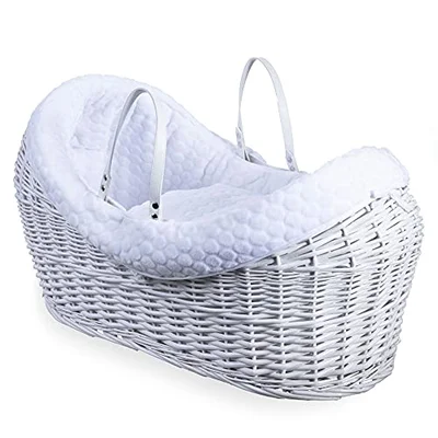 Clair de Lune Moses Basket, White - White