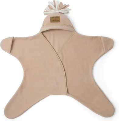 Clair de Lune Star Fleece Baby Wrap Blanket 0-6 Months (Oatmeal)