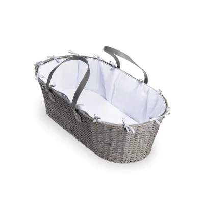 Clair De Lune Sustainable Moses Basket - Grey