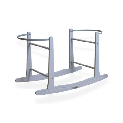 Clair De Lune Wooden Rocking Moses Basket Stand - Grey