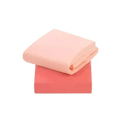 ClevaMama Pack of 2 Jersey Cotton Crib/Cradle Fitted Sheets - Coral (CL) - Default