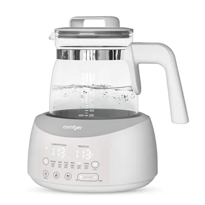 comfyer Comfortable Bottle Warmer, Baby Bottle Warmer with Night Light and Faster Cooling Fan, Instant Water Heater, Electric Tea Kettle with 6 Temperature Control Presets