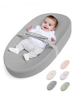 COMOMY Vegan Leather Nappy Baby Changing Mat with Waterproof and Wipeable PU Cover, Anti-Roll and Anti-Slip Diaper Chang Mat with Safety Straps, Portable Changing Pad, for Dresser and Table (Beige)