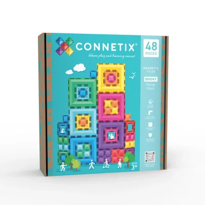 Connetix Magnetic Tiles 48 Piece Bright Portal Pack