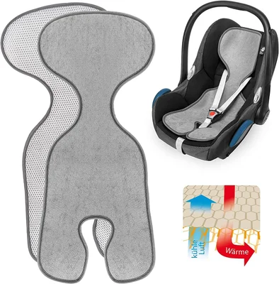 Cool & Dry Summer Car Seat Liner/Breathable Car Seat Insert for Infant Car Seats - Grey