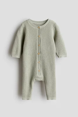Cotton-knit romper suit
