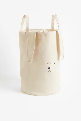 Cotton twill storage basket - Natural white/Rabbit