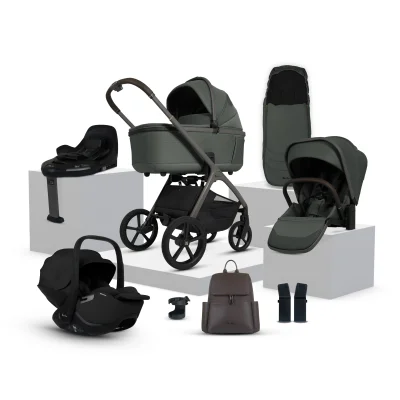 Cove Pewter Travel System Ultimate 360 Infant Carrier Bundle (10 piece)