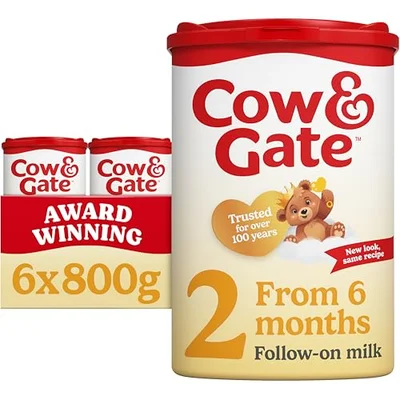 Cow & Gate 2 Follow On Baby Milk Powder Formula, 6-12 Months, 800g (Pack of 6) - 800 g (Pack of 6)