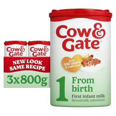 Cow & Gate First Baby Milk Formula Suitable From Birth Pack of 3 x 800g