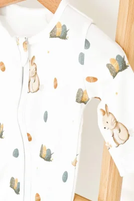 Cozy Easter Bunny Bamboo & Organic Cotton Zip Sleepsuit One Piece - Default
